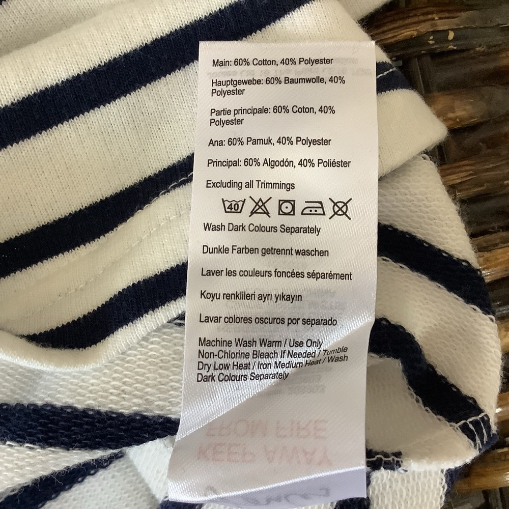 NWT UK Joules Fairdale Half Zip Sweatshirt In Cream Stripe US 8 - Picture 9 of 10